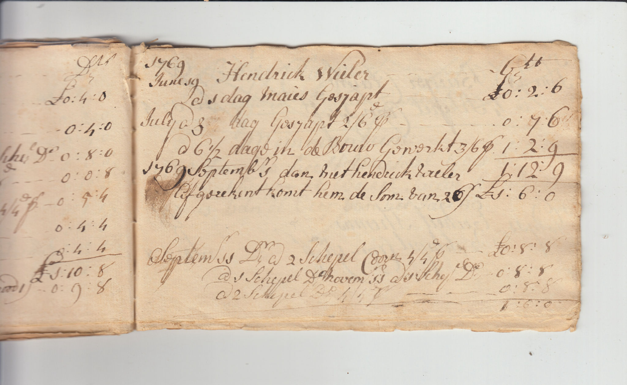 BH105 Pg 29, 1759-1771 & 1783 - Farm Sales Account Book - Pages 21-30